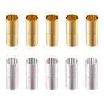 PandaHall 10 Sets Brass Tube Magnetic Jewelry Clasps Golden & Silver Magnetic Cord End Caps for Bracelet Necklace Jewelry Making