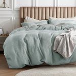 Bedsure Cotton Duvet Cover King - 100% Cotton Waffle Weave Light Blue Duvet Cover King Size, Soft and Breathable King Duvet Cover Set for All Season (King, 104"x90")