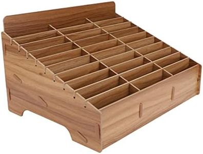 HAPINARY Caja de almacenamiento para teléfono móvil, 1 unidad, soporte para tarjetas de visita, cerradura de madera, soporte para mando a distancia, caja de almacenamiento de escritorio, caja de