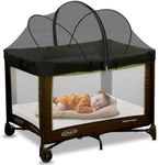 Pack and Play Cover - Mosquito Net Cover for Pack n Play/Travel Crib/Mini Crib/Playpen to Keep Cats Out - Breathable Baby Mosquito Net with 2-Way Zipper (Black-Large)