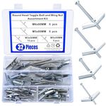 32 Pcs Wing Spring Toggle Plasterboard Fixings Screws, M3 M5 M6 Drywall Fixings Bolt with Screws Assortment Kit for Plasterboard Hollow Wall Fixings