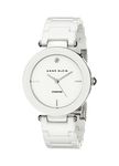 Anne Klein Women's Quartz Watch with White Dial Analogue Display and White Ceramic Bracelet AK/1019WTWT