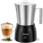 Secura Detachable Milk Frother, 17oz Electric Milk Steamer Stainless Steel, Automatic Hot/Cold Foam and Hot Chocolate Maker with Dishwasher Safe, 8.45 oz, 120V