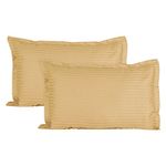 Trance Home Linen 200 TC Cotton Large Size 20x30 inch Satin Stripe Pillow Covers | Pillow Cases | Set of 2 Piece Pillow Covers only |Large Size (Beige, 20 X 30 inch)