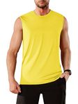 TACVASEN UPF 50 Tank Top Men Yellow Sleevelss Shirts Mens Undershirt Summer T Shirts for Men UV Protection Sleeveless Tee Shirts Breathable