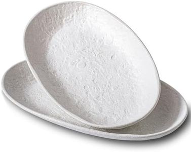 CAIGMO Serving Platter 12 Inches, Ceramic Oval Dinner Plate Set of 2, Serving Dishes for Entertaining, Dishwasher & Oven Safe Kitchen Dinnerware for Salad, Chicken, Pasta, Fish, Beef, White