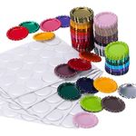 100 Pieces Bottle Caps for Crafts in Double Sides Printed Mixed Colors Flattened and 100 Pack 1 Inch Clear Stickers for Photo Pendant Craft Jewelry Making