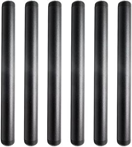 BokWin 6 Pcs 1/2 Inch x 12 Inch Black Pipe Thread,Heavy Duty Vintage Pipe Fitting for Industrial Shelving Decoration