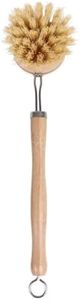Eco Basics Plastic Free Dish Brush - 22x4x6cm, Bamboo Handle, Biodegradable Tampico Fibers, Non-Stick Safe, Eco-Friendly Interchangeable Heads for Dishes, Pans, Pots, Vegetables
