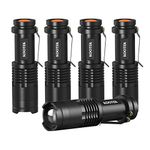 Kootek 5 Pack Mini LED Flashlight, Ultra Bright 300 Lumens Handheld with Adjustable Focus Small for Children Camping Cycling Hiking Emergency Torch Light