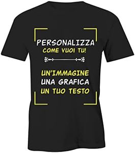 Puzzletee Maglietta Personalizzabile Nera Grafica T-Shirt Personalizzabili Scritta Personalizzata Testo Foto Personalizzata Idea Regalo Uomo Donna