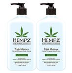 2 BOTTLES OF Hempz Herbal Moisturizer Triple Moisture 17 oz NEW 2014 by Hempz