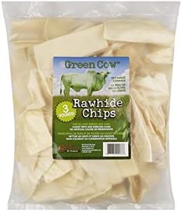 GreenCow Rawhide Chips 3-Pound Bag - Premium Large Dog Rawhide Chews - Ideal for Agressive Chewers Dog Rawhide Treats - Durable Rawhide Bones for Large Dogs
