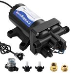 42 Series Water Pressure Booster Pump 110V AC 5.0 GPM 60 PSI Self-Priming Diaphragm Water Pump for Rain Barrel, Garden Irrigation, Household, Cabin, Lawn Sprinkler (110-120V, Includes Adapters&Filter)