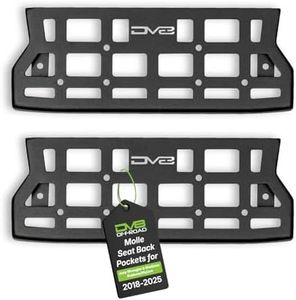 DV8 Offroad Back Seat Molle Panels Compatible with Jeep Wrangler JL Rubicon (2018-2026) & Gladiator JT Rubicon/Mojave (2020-2026) - 3.5mm Steel Construction, Tactical Molle Panels for Storage
