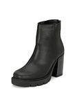 EL PASO Black Leather Formal High Heel Chelsea Boots for Women - 3 UK