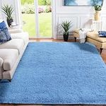 XSIVOD Rug Living Room, Ultra Soft Bedroom Rugs Area Rugs for Living Room Floor Carpet, Luxury Fluffy Shag Lounge Rug Ideal for Bedroom, Nursery, Kids Baby Room, 120x160cm, Sky Blue