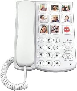 Benotek Corded Big Button Picture Phone for Seniors with Speaker Redial, Hands Free Landline Desk Telephone, Amplied Large Button Home Phones