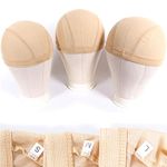 Small Mesh Dome Caps For Wig 6 Pcs Stretchable Beige Mesh Dome Wig Cap Breathable Spandex Wig Caps For Making Wigs (6 Pcs, Beige, #S)