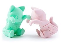 Tea Infuser Set for Loose Leaf Tea, Cute Kit-Tea Strainer Couple for Enjoyable Tea, Perfect Tea Steeper Gift Set for Tea and Cat Lovers alike, Tea Filters in a Set of 2 for Mugs or Cups, Pink & Green…