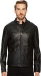 Cole Haan Men's Bonded Leather Moto Jacket, Black, XXL
