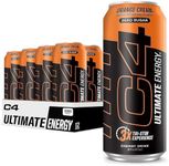 Cellucor C4 Ultimate | Pre Workout Sugar Free Energy Drink | Tri-Stim Experience with 300mg Caffeine + TeaCrine + Dynamine | Orange Cream| 16oz (Pack of 12)