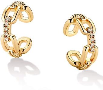 Mevecco Gold Ear Cuff Earring 18K Gold Plated Non Pierced Ear Cartilage Clip on Wrap Hoop Tiny Chunky Blod Thick Simple Minimalist Handmade Delicate Hypoallergenic Ear Cuff Fake Earrings Women Gift,