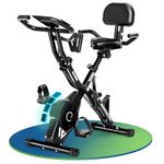 Exercise Bike, 5-in-1 Quiet Folding Exercise Bikes for Home Use, 16 Level Adjustable Magnetic Resistance Foldable Stationary Exercise Bike, LCD Display with Heart Rate, 350LBS Capacity Comfort Seat