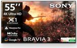 Sony BRAVIA 3 Series 139 cm (55 inches) 4K Ultra HD AI Smart LED Google TV K-55S30B (Black)