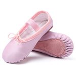 TETSUO Girls Ballet Flats, Ballerina Shoes Dance Slippers for Kids, Toddlers Dancing, Yoga Soft Gymnastic Pink