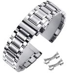 Niziruoup Stainless Steel Watch Band 16mm 18mm 19mm 20mm 21mm 22mm 24mm with Straight & Curved End Watch Band Universal Metal Watch Strap Smart Watch Bracelet Replacement Band for Men Women