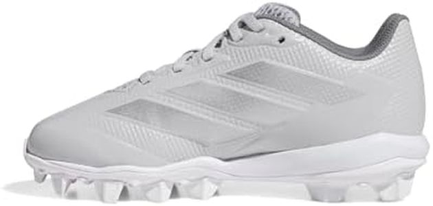 adidas Unisex-Kids Adizero Instinct 2.0 Molded Softball, Team Light Grey/Silver Metallic/White, 2