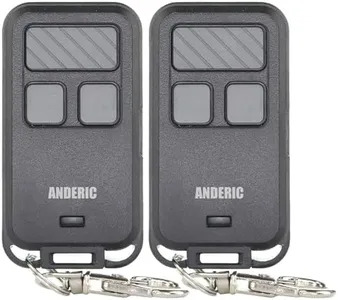 [2 Pack] Anderic 890MAX Mini Keychain Universal Garage Door Remote Opener for Liftmaster Garage Doors - Works All Garage Doors with Purple, Yellow, Green, Red, & Orange Learning Buttons