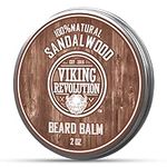 Viking Revolution Beard Balm with Sandalwood Scent and Argan & Jojoba Oils- Styles, Strengthens & Softens Beards & Mustaches - Leave in Conditioner Wax for Men (1 Pack)