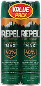 Repel Insect Repellent Sportsman Max Formula (2 Count), Repel Mosquitoes Ticks and Gnats, Long-Lasting Protection, 40% DEET (Aerosol Spray) 6.5 fl Ounce