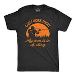 Mens Cant Work Today My Arm is in A Sling T Shirt Funny Hunting Deer Hunter Gift Mens Funny T Shirts Funny Hunting T Shirt Novelty Tees for Men Black 3XL