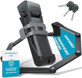 TECHCYC Antivol Vélo Pliable, Serrure de vélo Pliante Portable en Acier Trempé, Antirouille et Antivol, Antivol de vélo Haute sécurité avec Support et 3 Clés pour Bicyclette, Scooters, Moto (120cm)