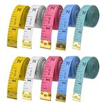 Daruh Craft Tape Measure, Soft Ruler Measuring Tape for Body Weight Loss Fabric Sewing Tailor Cloth Vinyl Measurement Craft Supplies, 60-Inch Double Scale Ruler, (10)