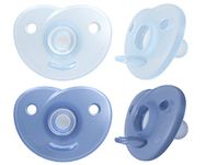 Philips Avent Soothie Heart Pacifier 0-3m, Blue/Light Blue, 4 pack, SCF099/41