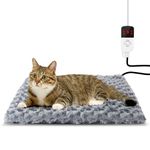 Cat Heating Pad, Electric Pet Heating Pad for Cat, Cat Warming Pad with Chew Proof Cord, 9 Heat Levels, Auto-Off, 18" x 18"