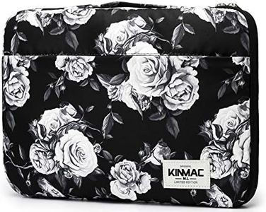 Kinmac 360° Protective 13 inch-13.5 inch Waterproof Laptop Case Bag Sleeve with Handle for 13.3" MacBook Air | 13" MacBook Pro Retina and 13.3 inch 13.5 inch Laptop (White Rose)