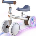 WINGBABE Baby Balance Bike for 1-3 Years Old Boys Girls,Toddler Balance Bike Ride on Toys with 4 Wheels Colorful Lighting & Adjustable Seat,First bike for 1 Year Old Gifts (White)