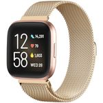 ZWGKKYGYH Metal Bands Compatible with Fitbit Versa 2/Versa Lite SE/Versa Smart Watch for Women Men, Royal Gold, Small