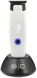 Stylecraft Saber Professional Full Metal Body Digital Brushless Motor Cordless Hair Trimmer (White)