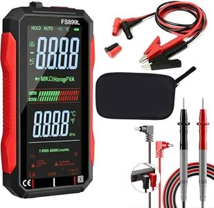 2026 Upgraded FS899L Digital Multimeter, 6000 Counts True RMS Auto-Ranging AC/DC Voltage Tester, NCV Capacitance Meter, USB-C Rechargeable Color Screen with 2 Alligator Clips