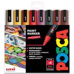 Posca - PC-5M - Paint Marker Art Pens - 1.8-2.5mm - Autumn Tones Set of 8 in Gift Box