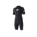 Storm Mens Black Shorty Wetsuit - Flatlock Back Zip Spring Short Sleeve, Summer Suit - Flatlock BZ 2/2mm– SBR +100% Poly Lining– Surfing, Bodyboarding, Bodysurfing, Diving, Snorkeling, Scuba (XL)