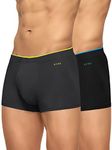 XYXX Men's Underwear Uno IntelliSoft Antimicrobial Micro Modal Trunk Pack of 2 (Coral Grey ; Black; L)