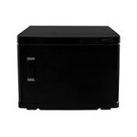 Hot Towel Warmer Black 23L Cabinet Heater UV Steriliser Disinfection Facial Salon Beauty Spa Gym Bathroom Home Equipment Stainless Steel Electric 2 Removable Shelves Drip Tray 200W 2 x FREE Tongs