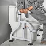 Toilet Safety Rail, Toilet Frame with Anti-Slip Large Suction Cups for Disabled and Elderly, 65–72 cm Adjustable Height Fit Most Toilets, Anti-Fall Sturdy Carbon Steel Frame & Comfortable Bars